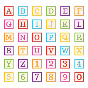 Baby Blocks Clip Art Set, PNG, SVG, VECTOR, PreSchool Graphics, Alphabet Block Clipart, Alphabet Block Svg, Abc Clipart, Educational Clipart