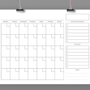 8.5x11 Inch Blank Planner Calendar, 8.5
