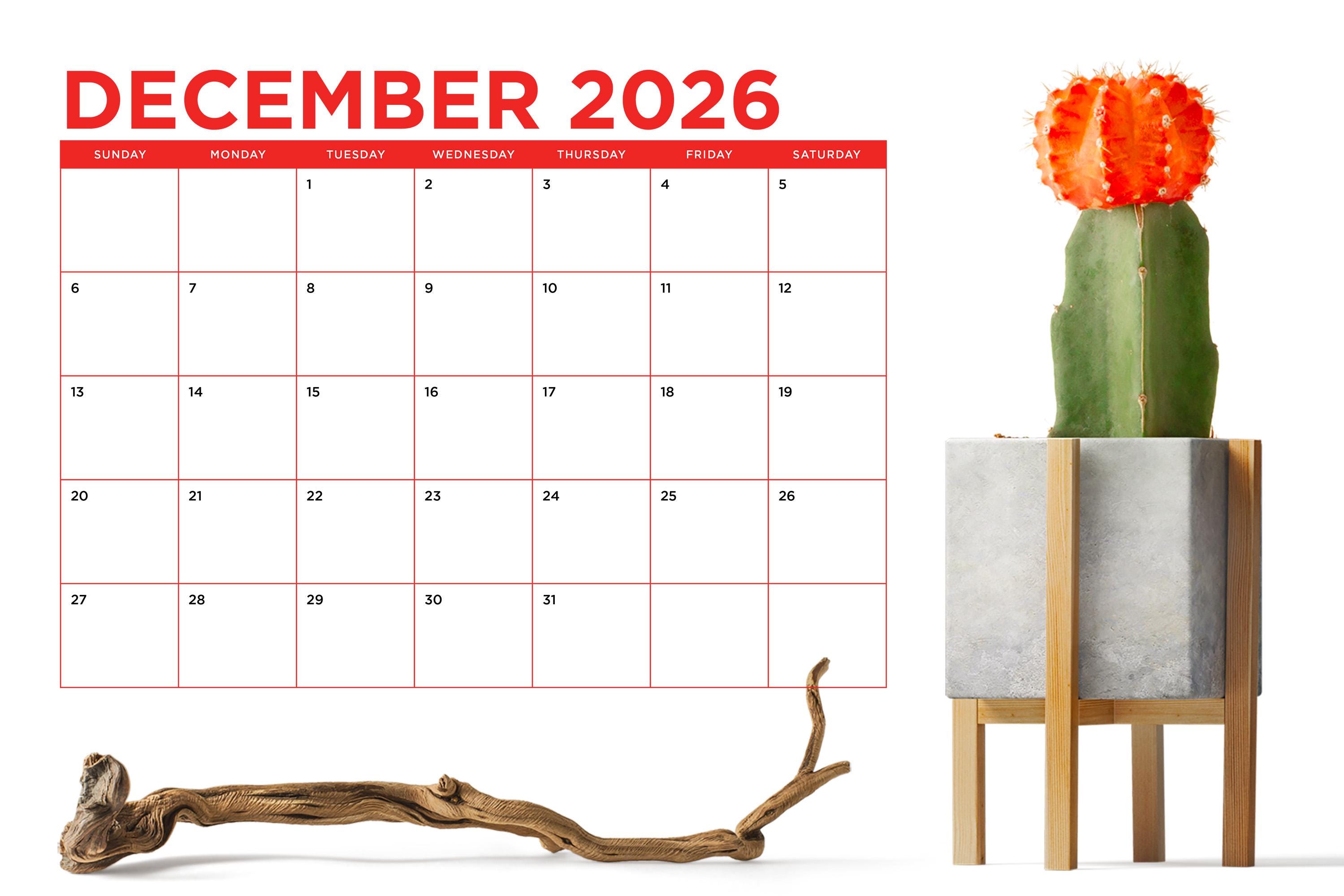 SALE 2026 8.5 X 11 Inch Color Calendar Template | INSTANT DOWNLOAD ...