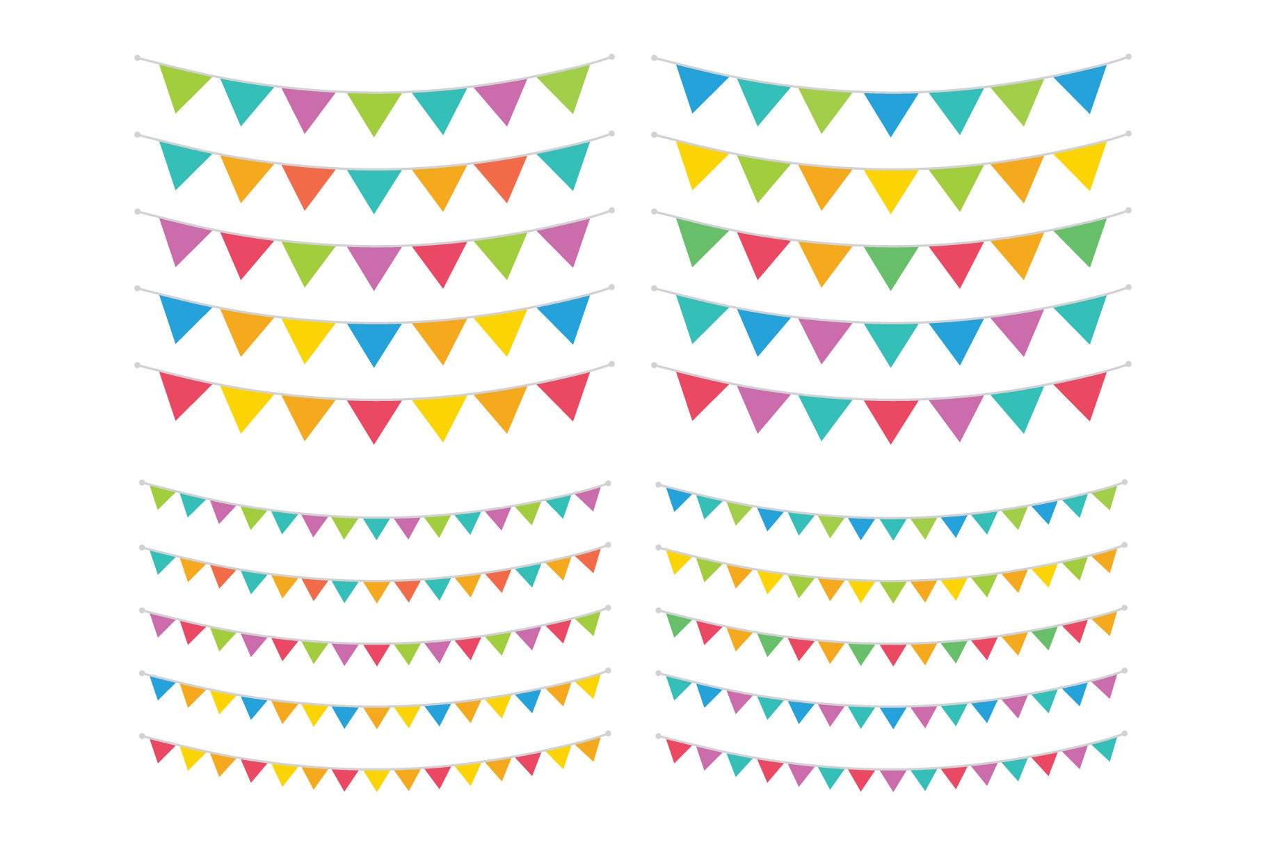 Carnival Triangle Banner Clip Art Set, PNG, SVG, VECTOR, Flag Banner ...