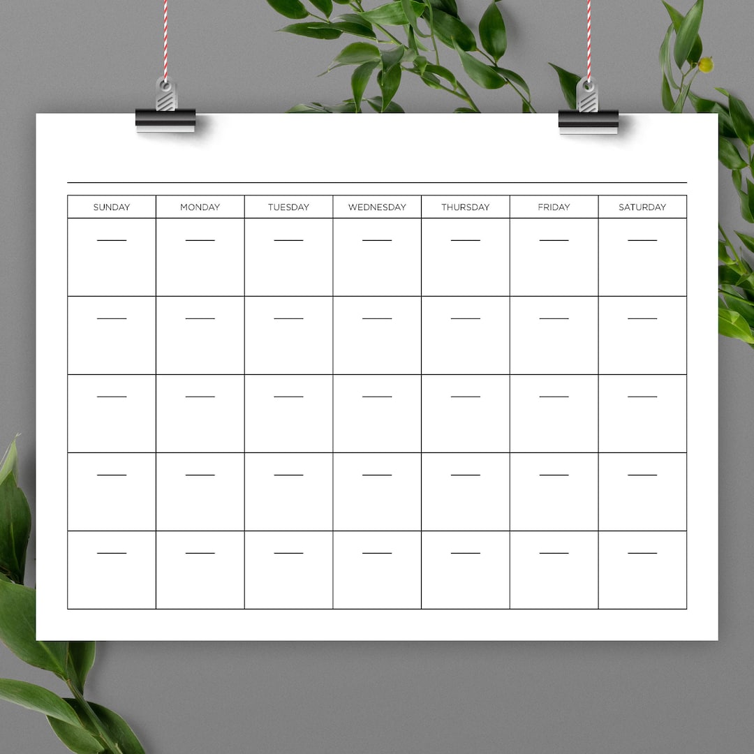 8 5x11 Inch Blank Calendar 8 5 quot - Il 1080xN.5790606179 Sn17 