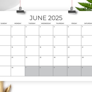 2025 11 x 17 Inch Calendar Template INSTANT DOWNLOAD Thin Sans Serif Type Monthly Printable Minimal Desk or Wall Calender Print Ready image 4