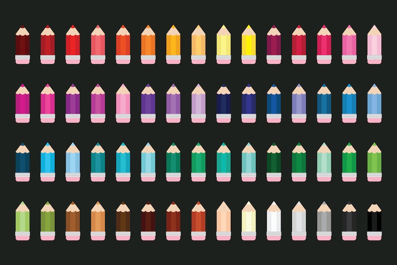 Color Pencil Clip Art, PNG, SVG, VECTOR, Back To School, School Clip Art, School Svg, Teacher Clip Art, Pencil Svg, Preschool Clip Art image 9
