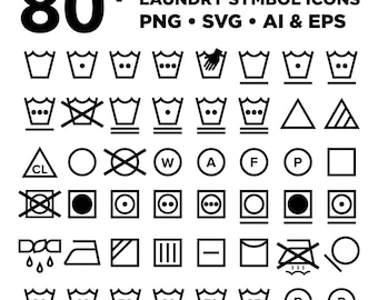 Conjunto de iconos de símbolos para el cuidado de la ropa, PNG, SVG, VECTOR, Símbolos de lavandería SVG, Imágenes prediseñadas de símbolos de lavandería, Imágenes prediseñadas de símbolos para el cuidado de la ropa, Etiqueta de lavandería