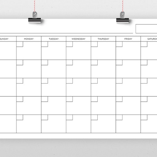 11 x 17 inch blank calendar page template instant download etsy
