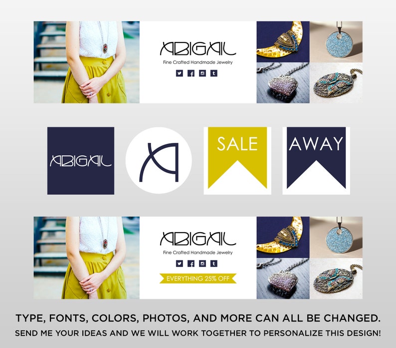 Custom Etsy Shop Banner Etsy Shop Banner Set Etsy Banner Etsy