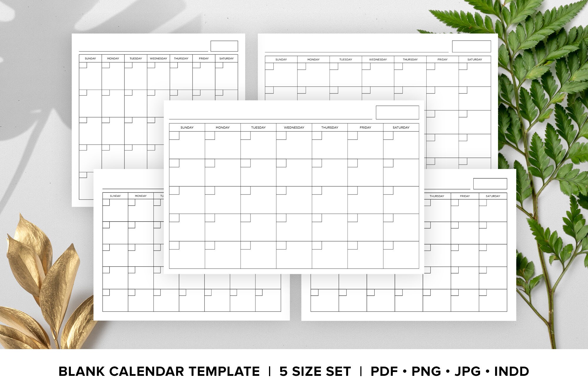 blank calendar page template set instant download includes etsy denmark