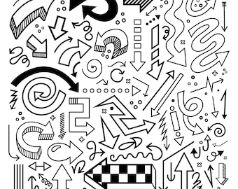 Comic Book Arrows Clipart Set, PNG, SVG, VECTOR, Arrow Symbol, Arrow Graphics, Hand Drawn Arrows, Cartoon Arrow, Comic Arrow, Arrows Set