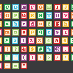 Alphabet Blocks Clip Art Set, PNG, SVG, VECTOR, Preschool Clipart, Educational Clipart, Letter Clipart, Block Clipart, Letter Block Clipart image 9
