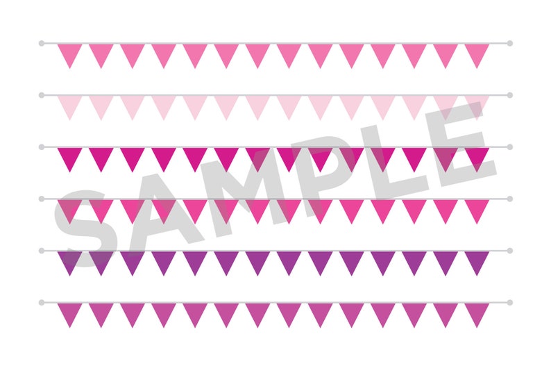 Triangle String Banner Single Color Triangle Banner Clip Art Set, PNG, SVG, VECTOR, Triangle ...