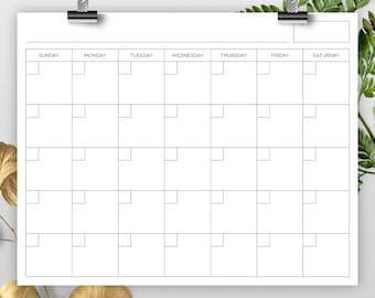 16x20 Inch Blank Calendar, 16" x 20" Printable Calendar, Calendar Template, Reusable Calendar, Perpetual Calendar, Calendar PDF