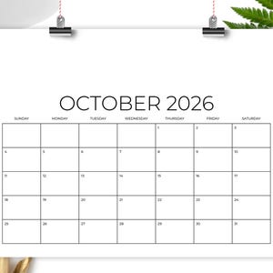 SALE 2026 8.5 X 11 Inch Calendar Template | INSTANT DOWNLOAD | Modern ...