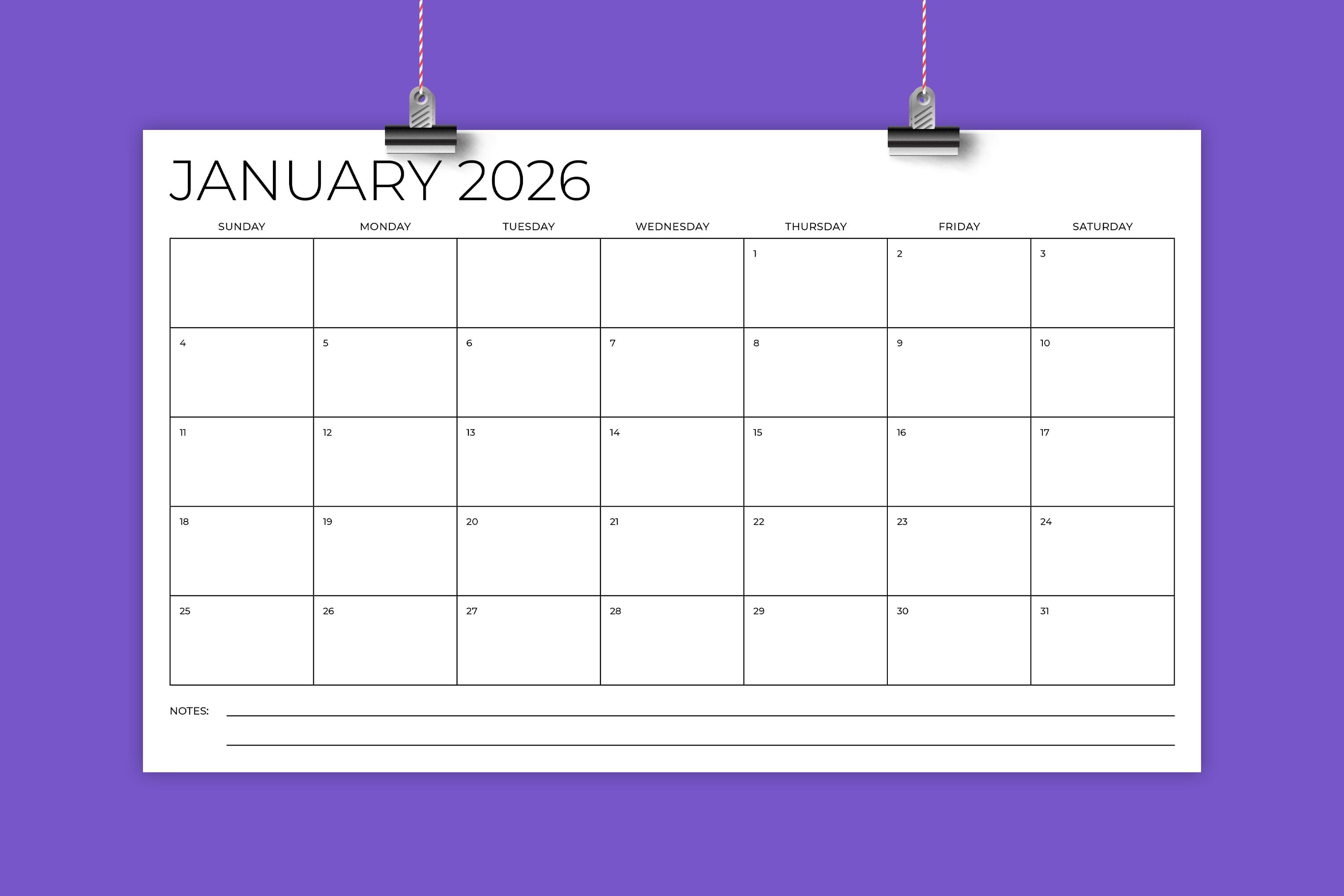 SALE 2026 8.5 X 14 Inch Calendar Template | INSTANT DOWNLOAD | Legal ...