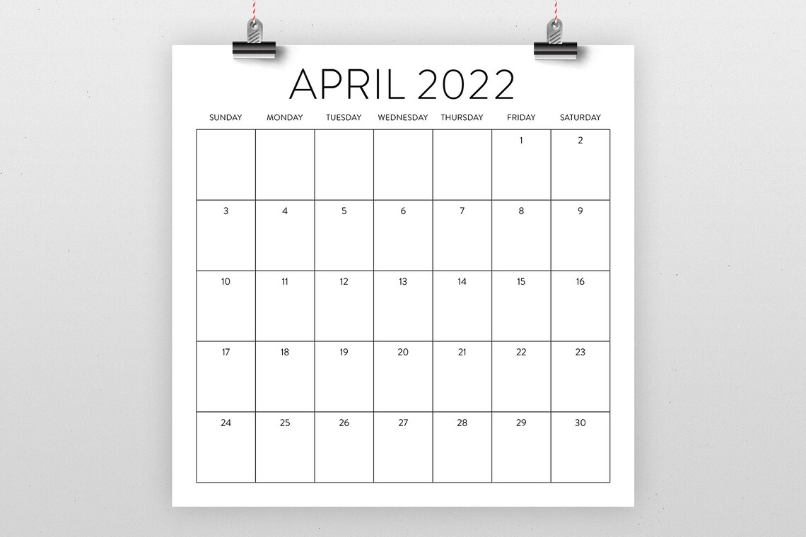 2022 Square Calendar Template INSTANT DOWNLOAD Modern | Etsy