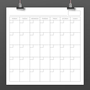 12x12 Inch Square Blank Calendar, 12" X 12" Printable Calendar ...