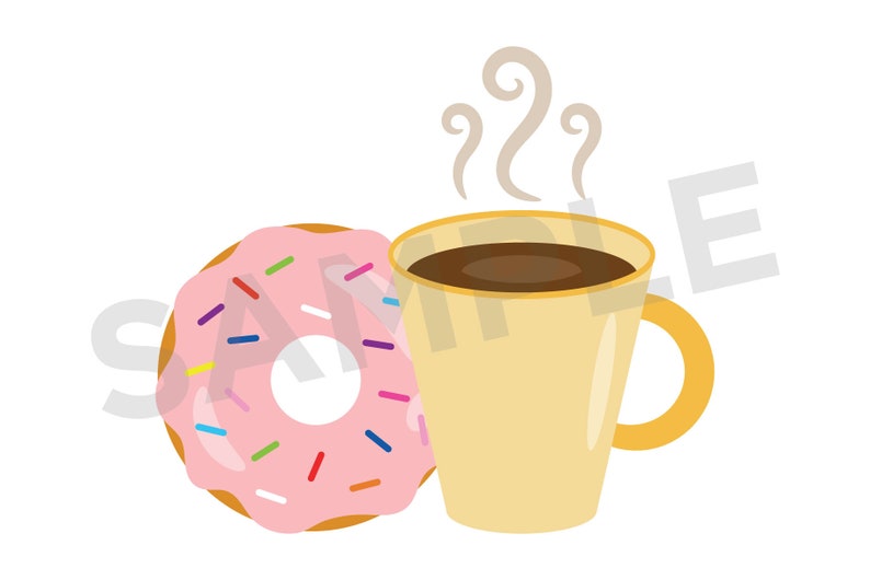Donuts & Coffee Clip Art Set PNG SVG VECTOR Dessert Frosted Etsy