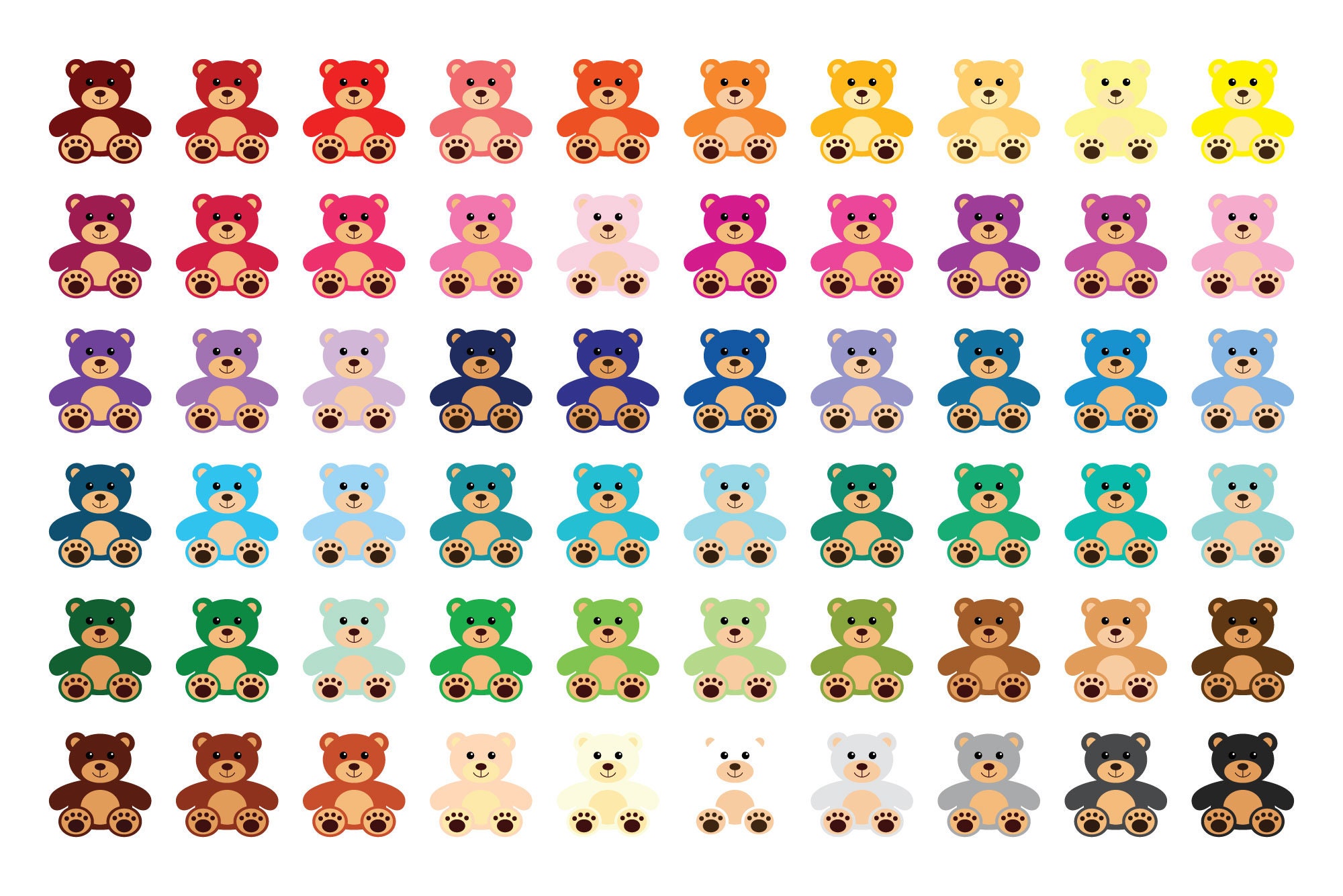 Teddy Bear Clip Art Set PNG SVG VECTOR Kid Child Toy Fun Etsy Canada