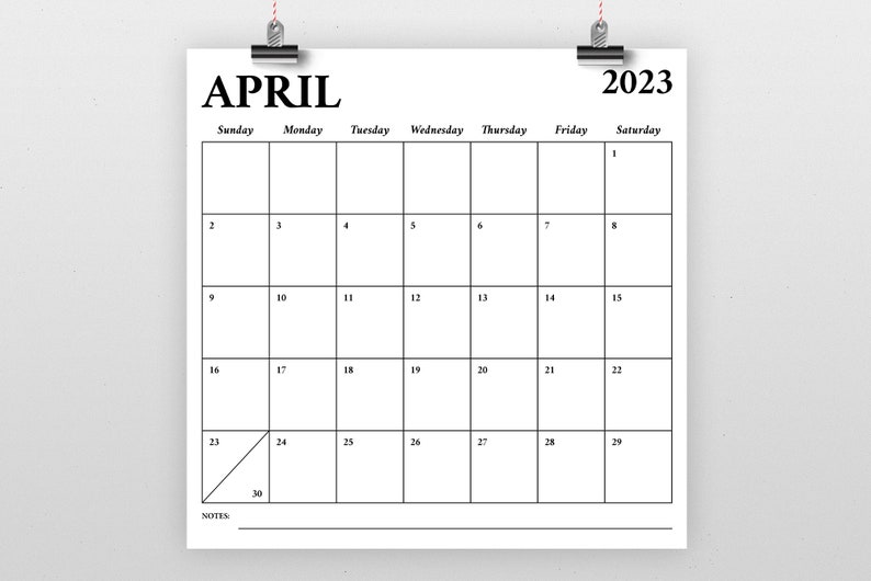 Square 2023 Calendar Template INSTANT DOWNLOAD Bold Serif Etsy Hong Kong