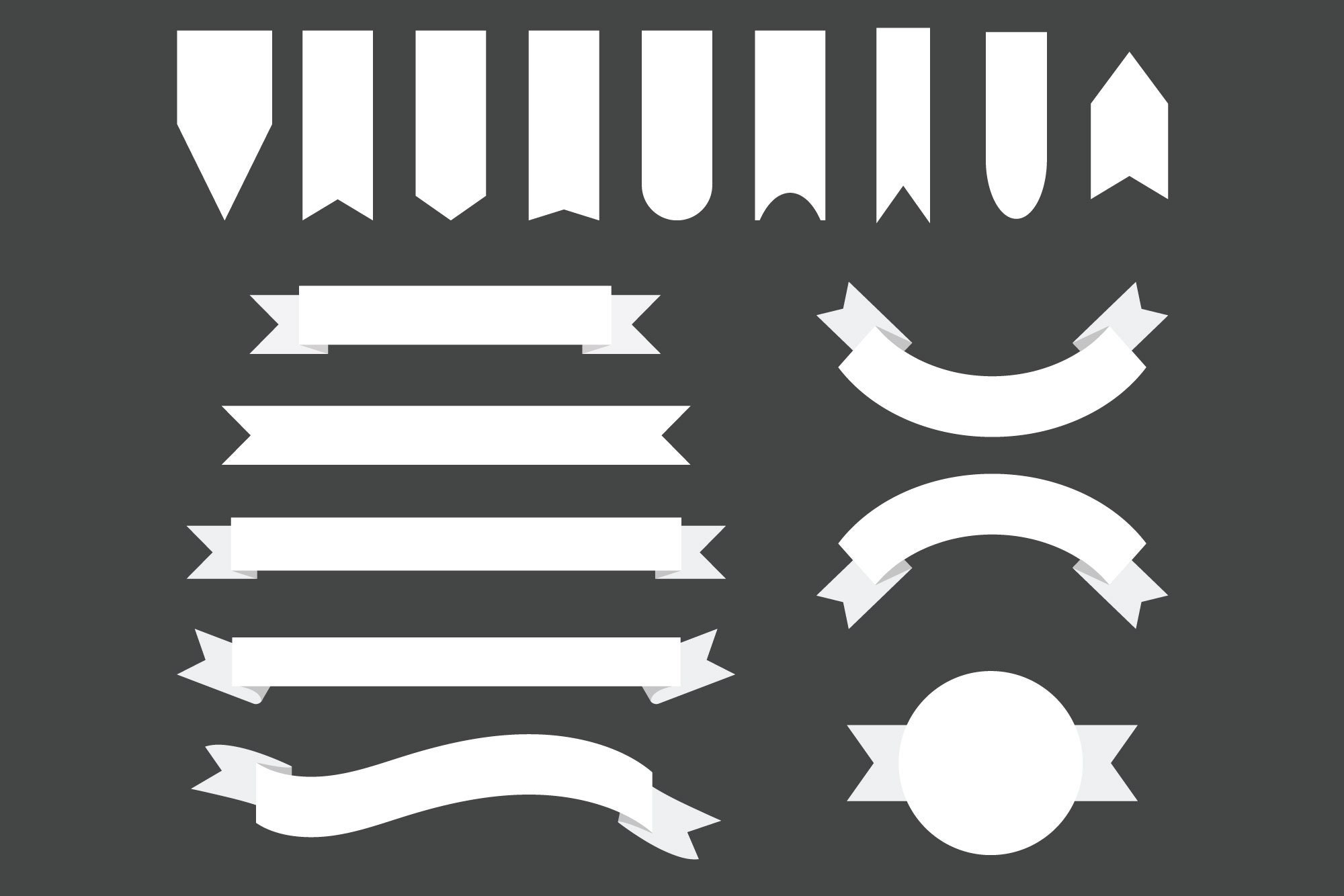 White Badge & Banner Clip Art Set PNG SVG VECTOR Flat Text - Etsy Hong Kong