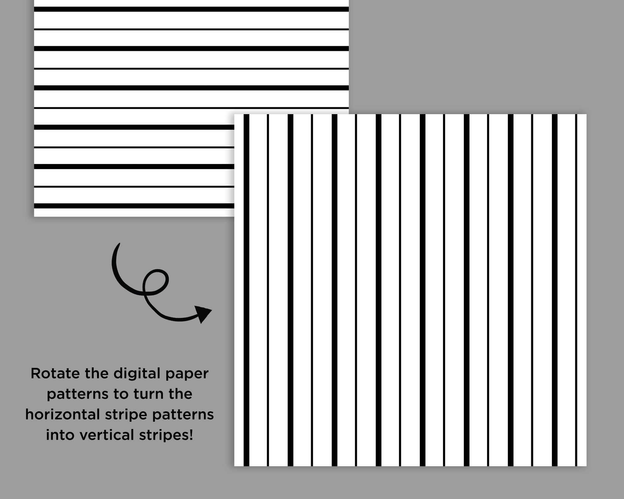 Black & White Seamless Stripe Digital Paper JPG PDF VECTOR | Etsy