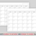 24x36 Inch Blank Calendar, 24 X 36 Calendar Template, Printable ...
