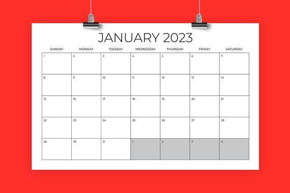 SALE 2023 11 X 17 Inch Calendar Template INSTANT DOWNLOAD - Etsy