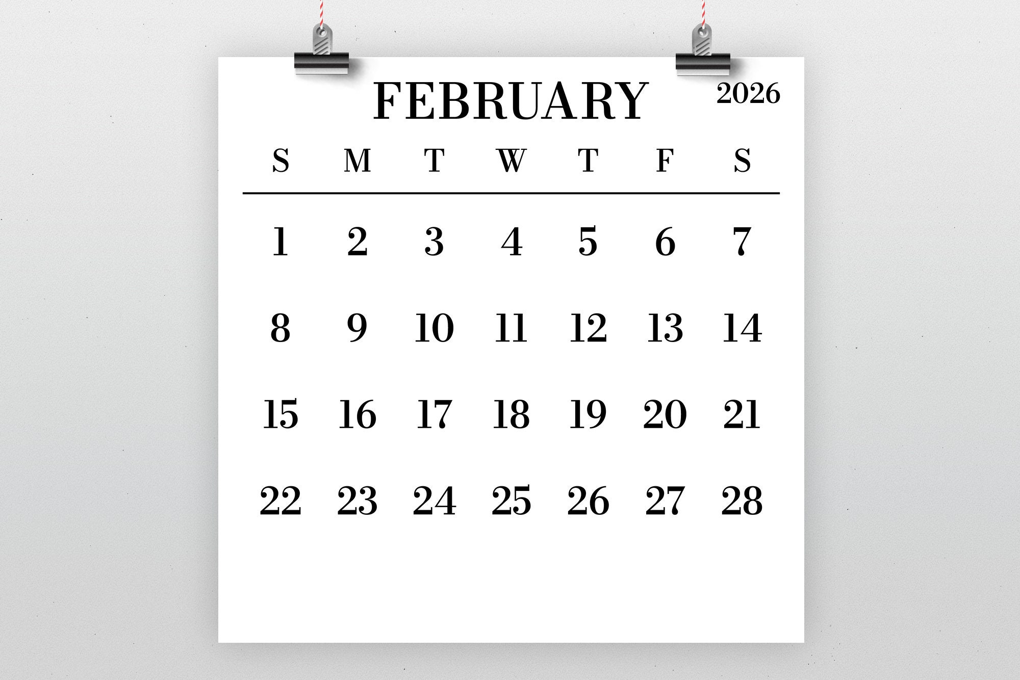 2026-large-number-square-calendar-instant-download-simple-monthly-printable-minimal-desk-calender-prints-up-to-12-x-12-inches-etsy