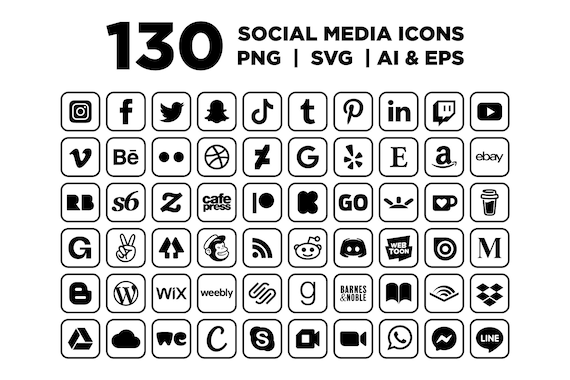 vector simple social media icons