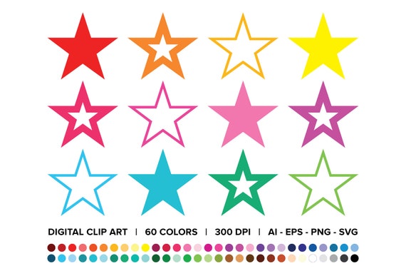 Download Free Star Trio Clip Art Set Png Svg Vector Symbol Shape Graphic Etsy SVG Cut Files