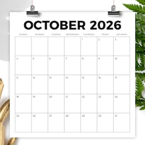 2026 Square BOLD 12x12 Calendar | INSTANT DOWNLOAD | Modern Sans Serif ...