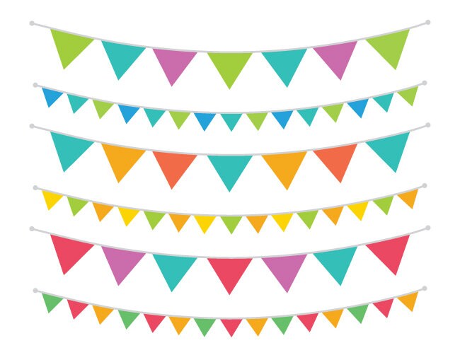Carnival Triangle Banner Clip Art Set PNG SVG VECTOR Rainbow - Etsy  Singapore