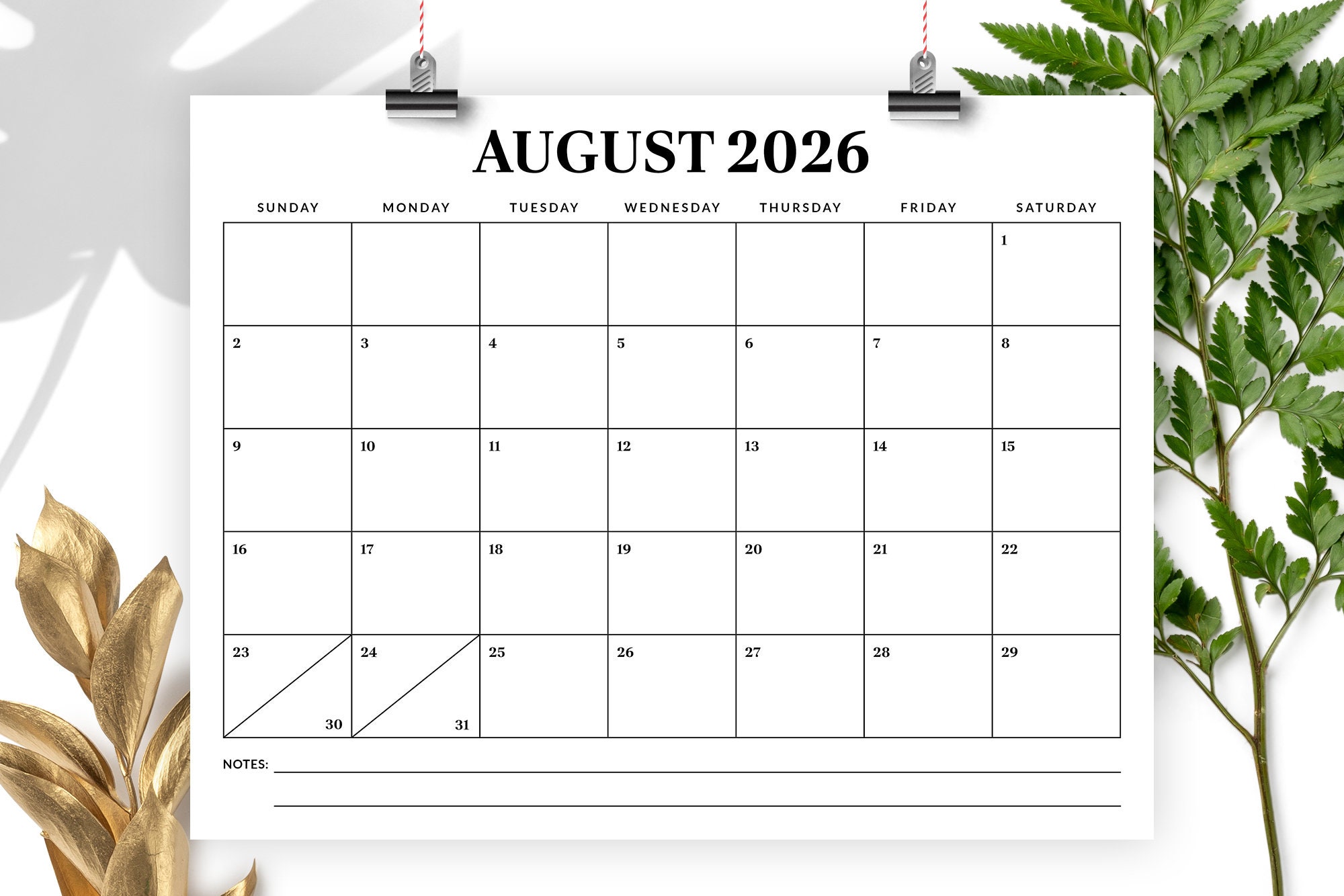 SALE 2026 8.5 X 11 Inch Calendar Template | INSTANT DOWNLOAD | Modern ...