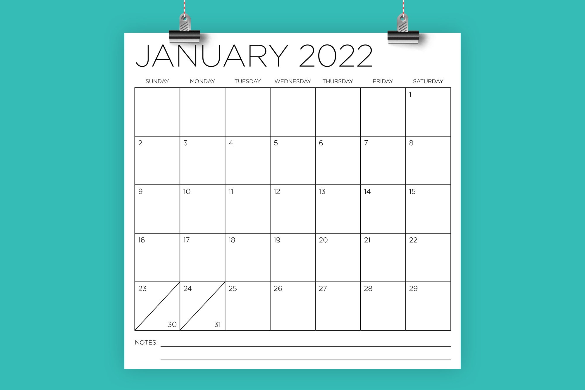 2022 Square 12x12 Calendar INSTANT DOWNLOAD Large Monthly Etsy