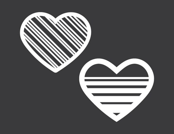 Simple Doodle Heart Clip Art Set Png Svg Vector Minimalist Etsy