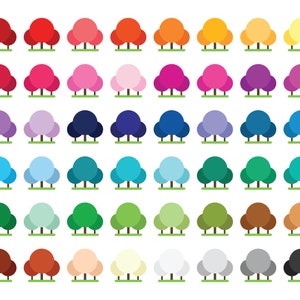 Geometric Magic Forest Clip Art Set, PNG, SVG, VECTOR, Tree Clipart ...