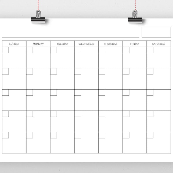 Blank Calendar Pdf - Etsy