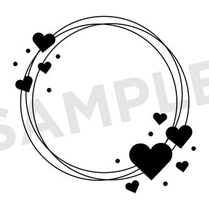 Heart Valentine Frame Clip Art Set, PNG, SVG, VECTOR, Valentine's Day Clipart, Heart Wreath, Wedding Wreath, Heart Border, Heart Frame image 6