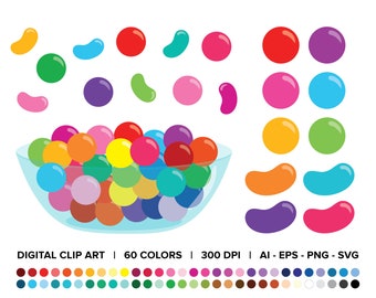 Gumballs & Jelly Beans Candy Bowl Clip Art, PNG, SVG, VECTOR, Candy Clipart, Candy Shop, Food Clipart, Dessert Clipart, Gum Svg, Candy Svg