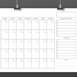 8.5x11 Inch Blank Planner Calendar, 8.5