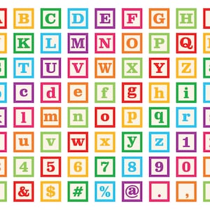 Alphabet Blocks Clip Art Set, PNG, SVG, VECTOR, Preschool Clipart, Educational Clipart, Letter Clipart, Block Clipart, Letter Block Clipart image 1