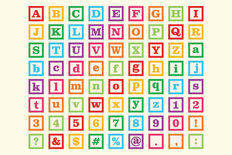 Alphabet Blocks Clip Art Set, PNG, SVG, VECTOR, Preschool Clipart, Educational Clipart, Letter Clipart, Block Clipart, Letter Block Clipart image 6