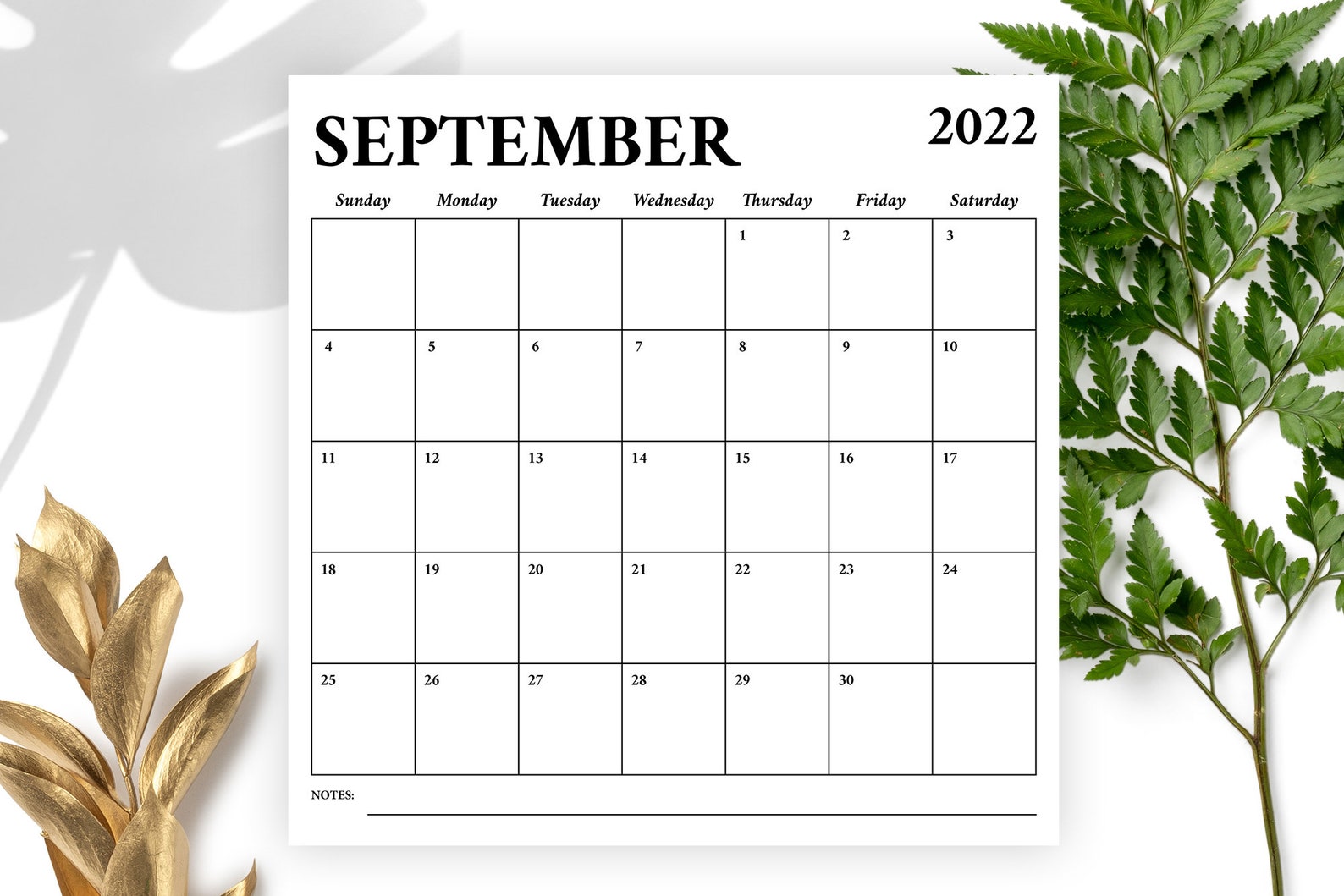 Square 2022 Calendar Template INSTANT DOWNLOAD Bold Serif Etsy