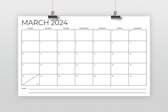 2024 8.5 X 14 Inch Calendar Template INSTANT DOWNLOAD Legal Size Modern  Thin Sans Serif Type Monthly Printable Blank Print Ready - Etsy