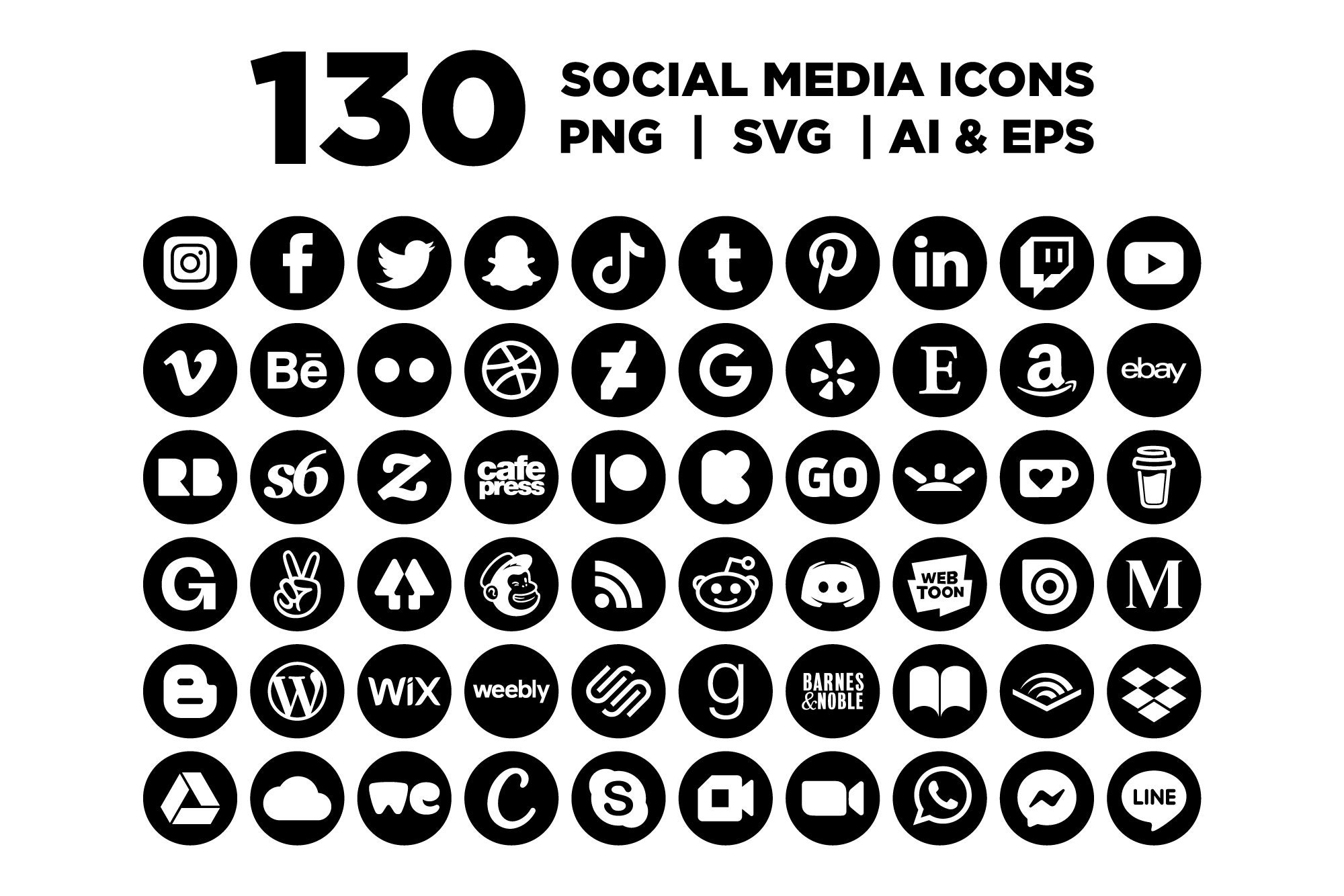 vector simple social media icons