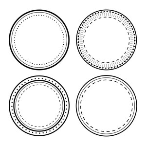 Notary Stamp Clip Art Set, Set #2, PNG, SVG, VECTOR, Notary Stamp Border, Round Dashed Frame, Round Dotted Border, Mail Office