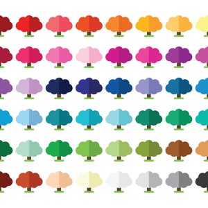 Geometric Magic Forest Clip Art Set, PNG, SVG, VECTOR, Tree Clipart ...