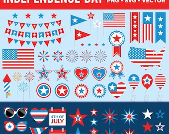 Självständighetsdagen Clipart, PNG, SVG, VEKTOR, 4 juli Clipart, Fjärde juli Clipart, Patriotisk Clipart, Amerika Clipart, Americana