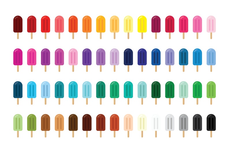 Popsicles and Ice Pops Clip Art Set, Summer Clipart, PNG, SVG, VECTOR, food clipart, ice pop png, ice pop svg, tropical, cold pop