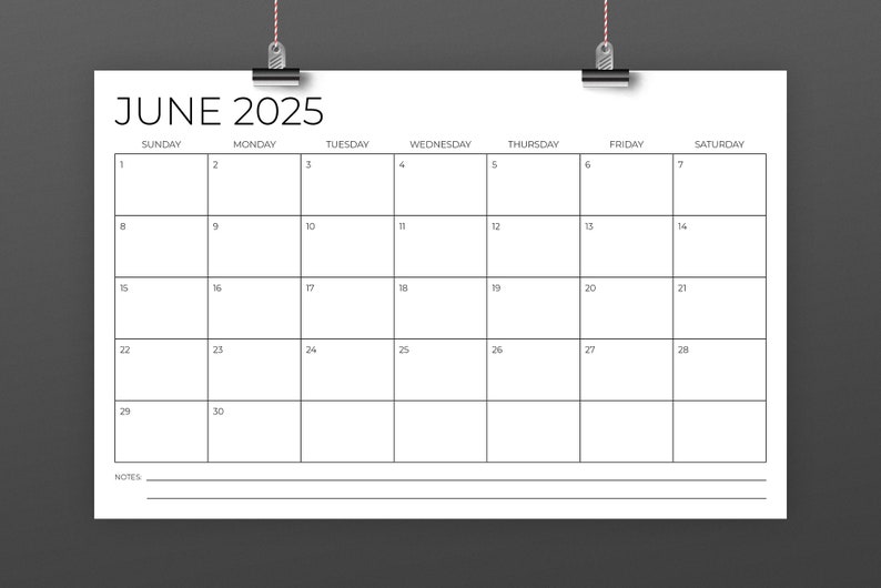 2025 11x17 Calendar Template INSTANT DOWNLOAD Thin Sans Etsy