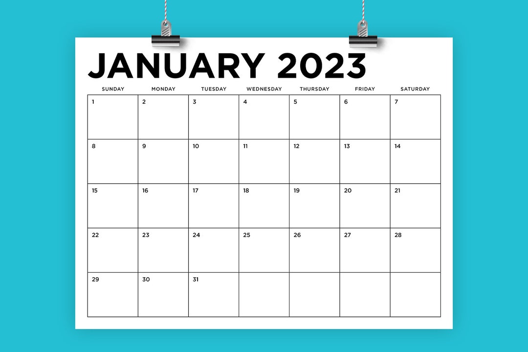 SALE 8.5 X 11 Inch 2023 Calendar Template INSTANT DOWNLOAD - Etsy